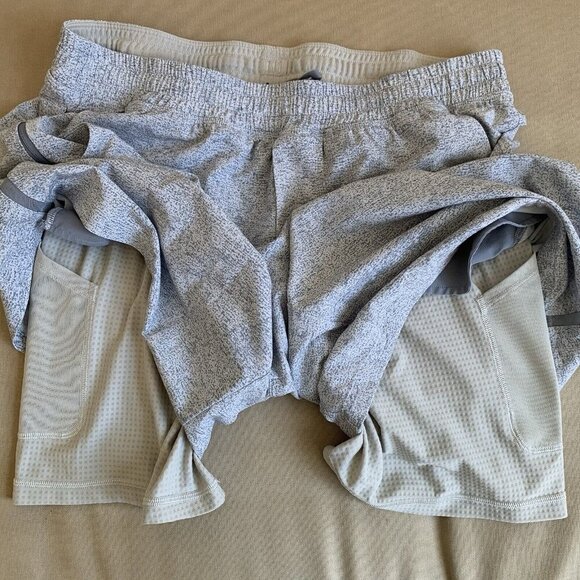Lululemon Pace Breaker Lined Short 9" Inseam Athletic Grey White Speckled Mens L - Picture 9 of 12